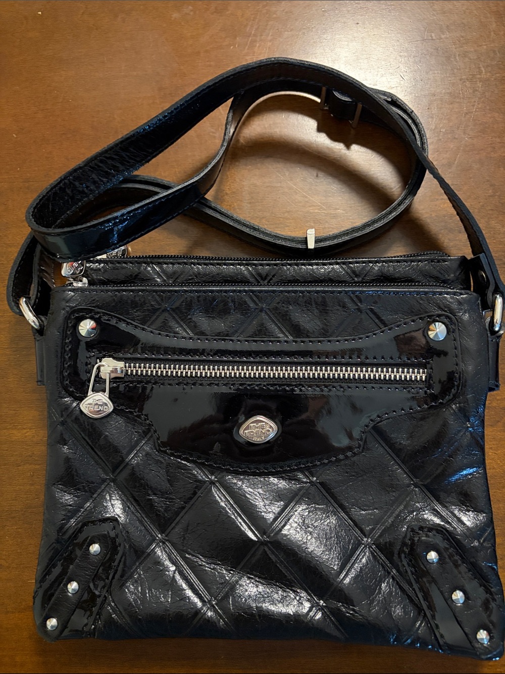 The Trend real leather Crossbody Bag with Silver Hardware